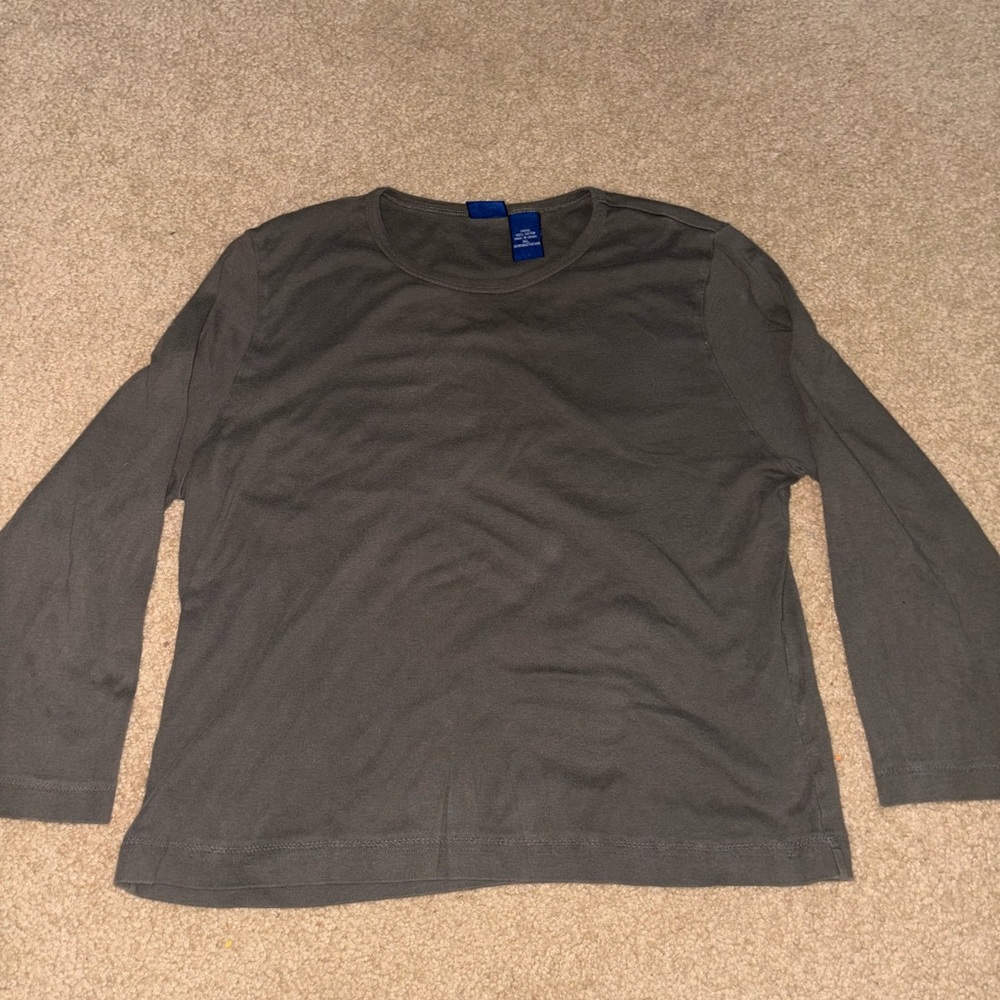 Izod Gray Long Sleeve Tee Casual Comfort